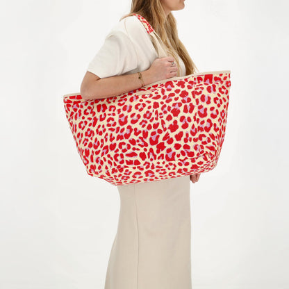 Zebra Trends Richelle Beachbag leopard red