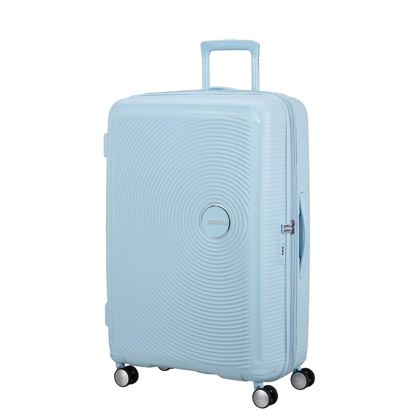 American Tourister Soundbox Spinner 77/28 TSA Expandable pastel blue