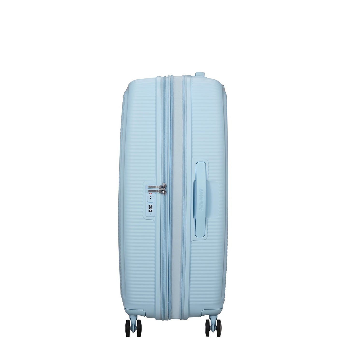 American Tourister Soundbox Spinner 77/28 TSA Expandable pastel blue
