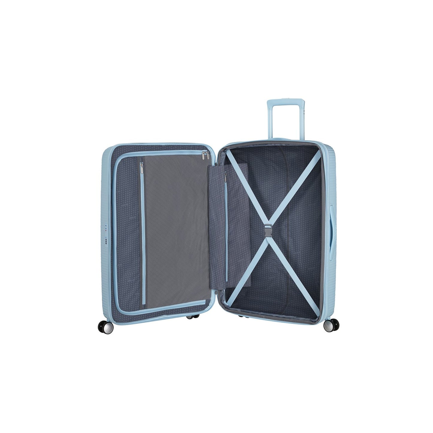 American Tourister Soundbox Spinner 77/28 TSA Expandable pastel blue