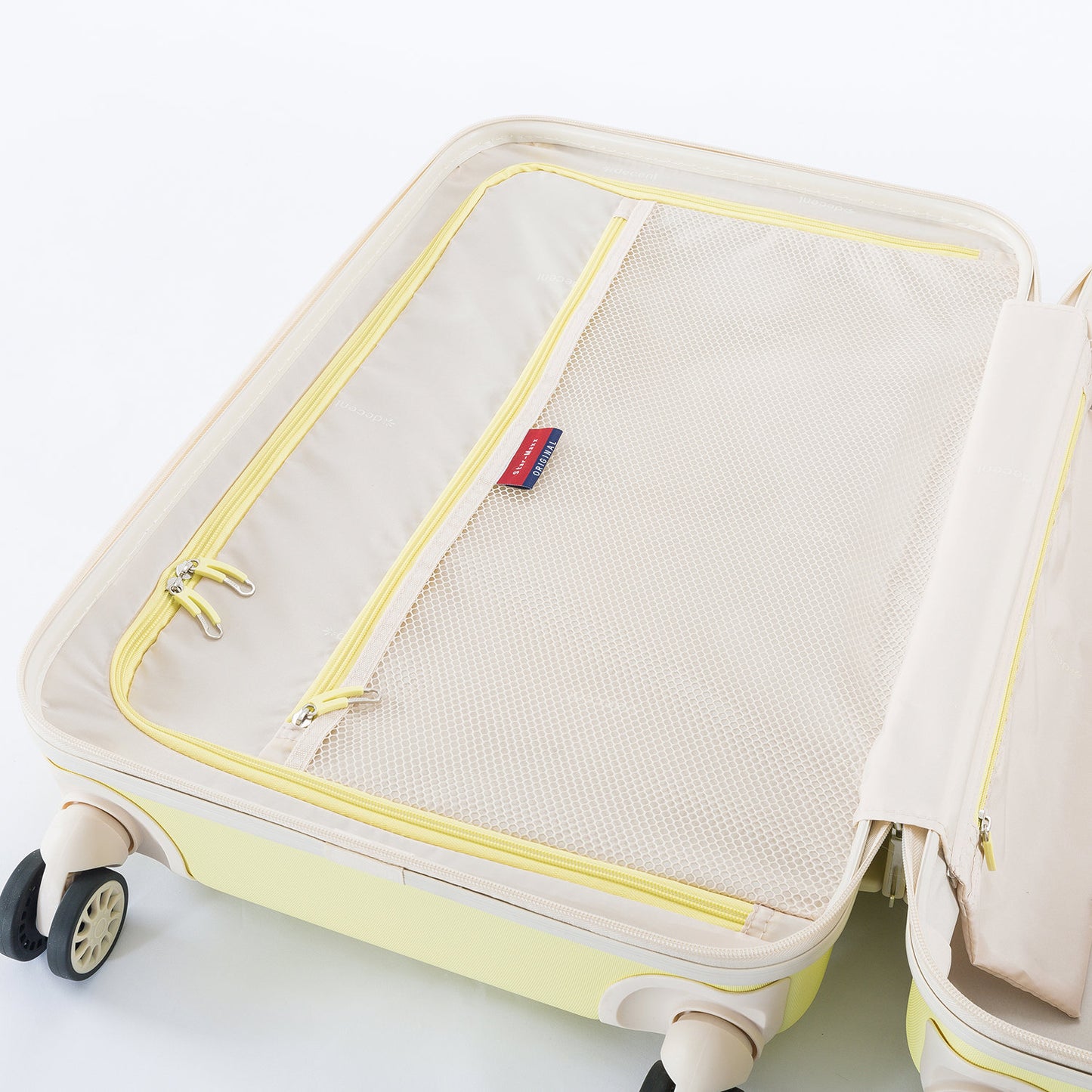 Decent Star-Maxx Handbagage Trolley 55 pastel geel