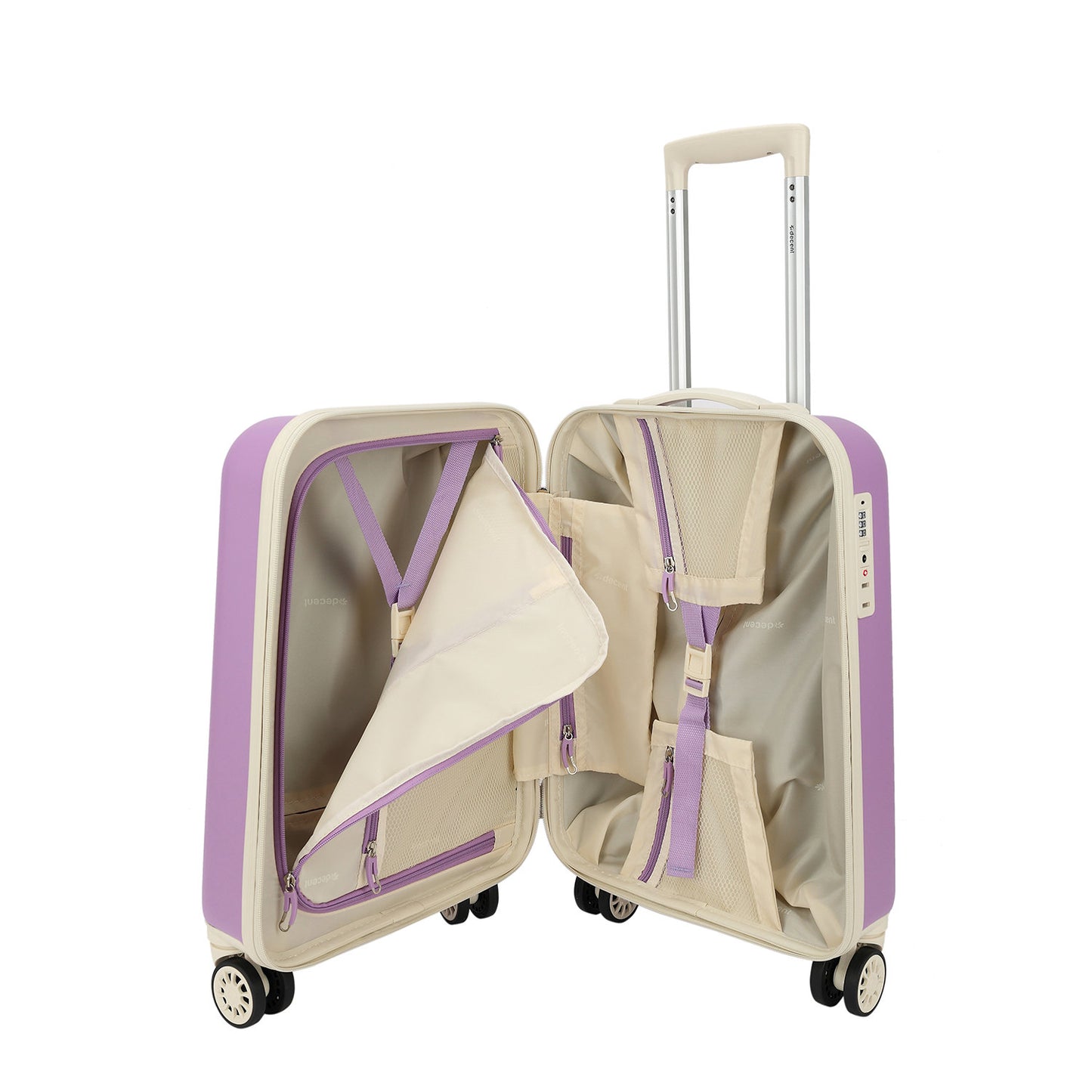 Decent Star-Maxx Handbagage Trolley 55 lila