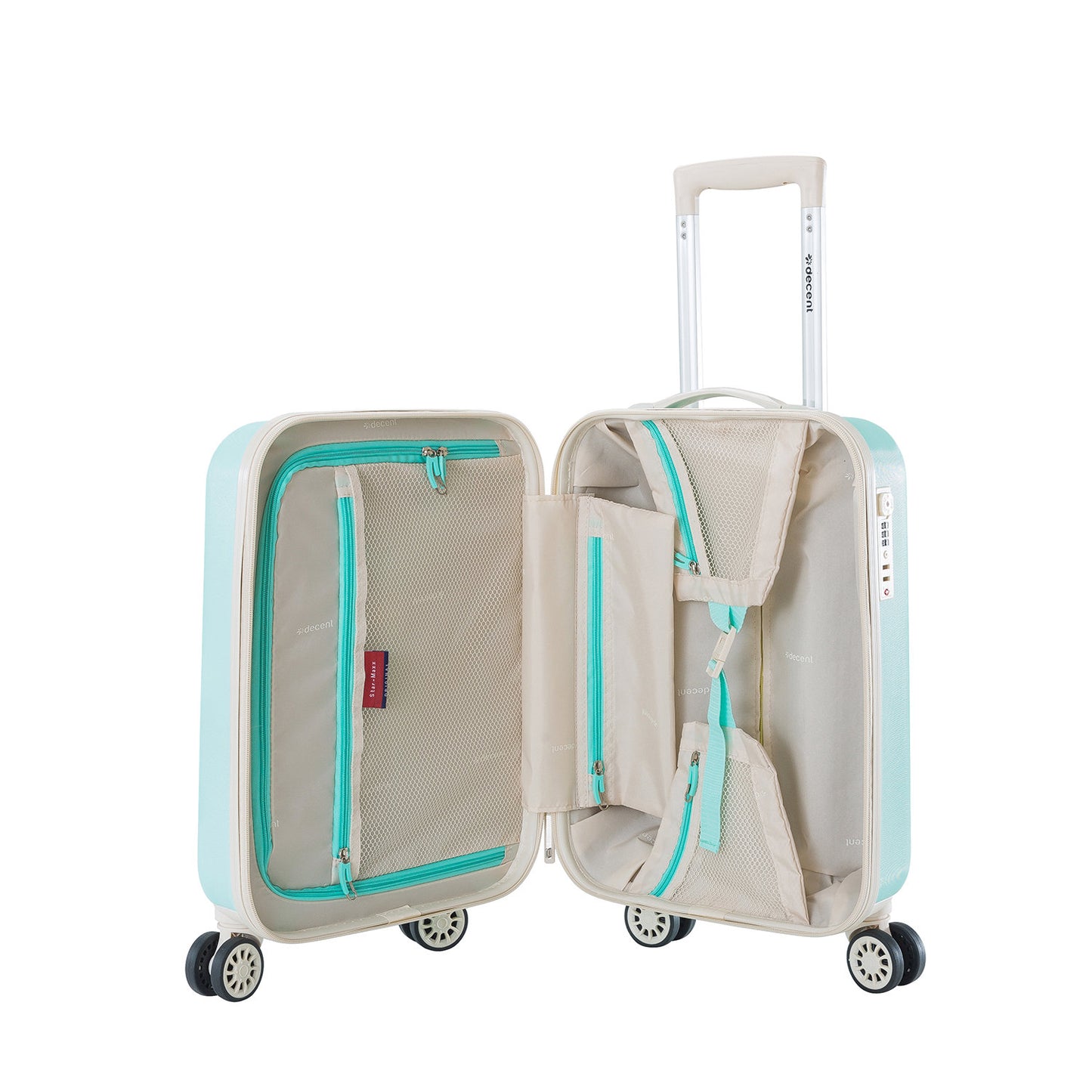 Decent Star-Maxx Handbagage Trolley 55 pastel groen