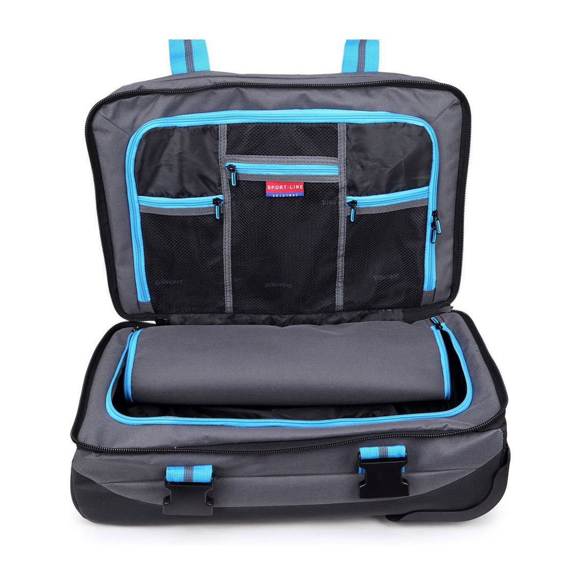 Decent Sport-Line Double Decker Wheelbag grey/cobalt blue