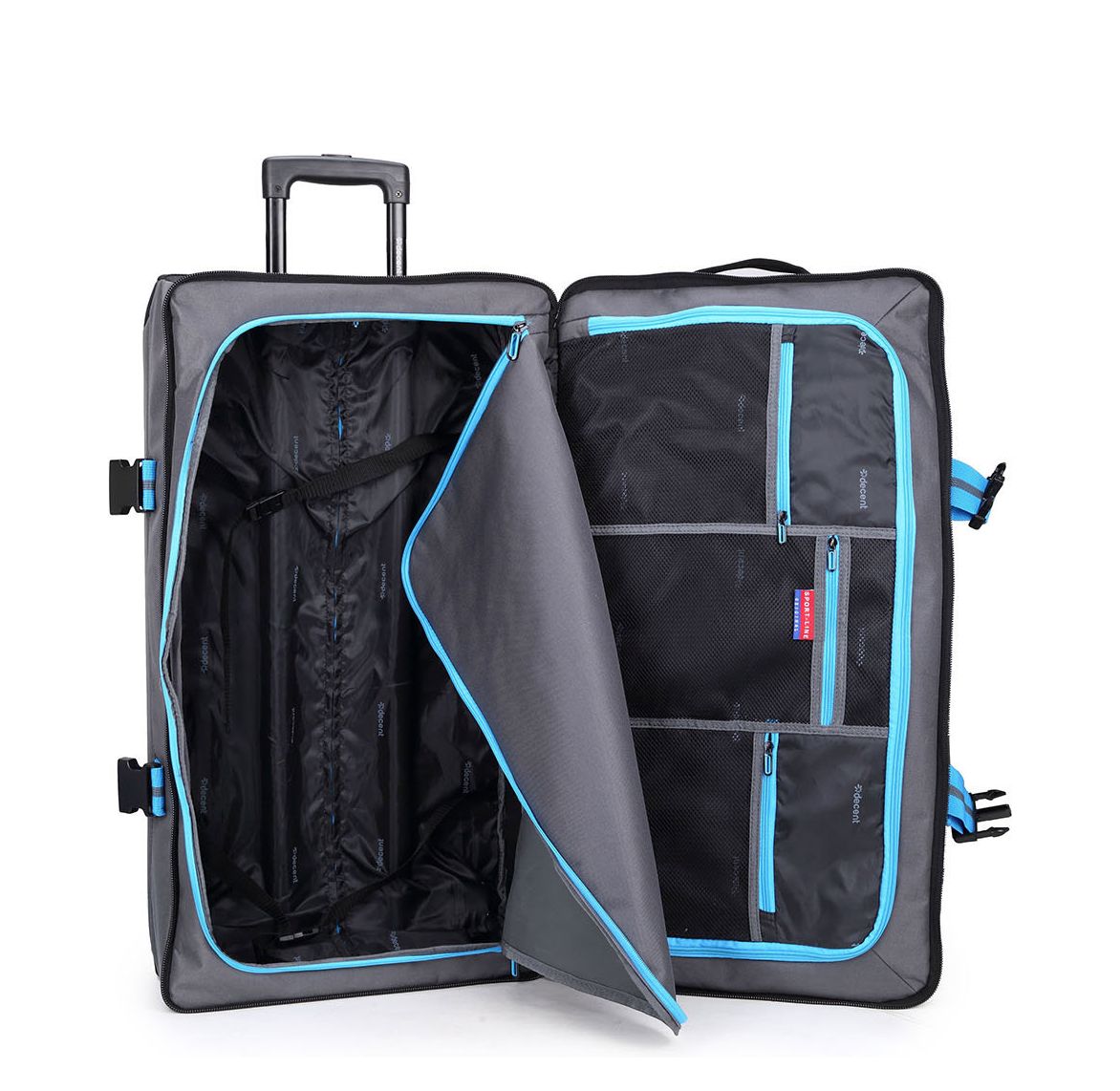 Decent Sport-Line Double Decker Wheelbag grey/cobalt blue