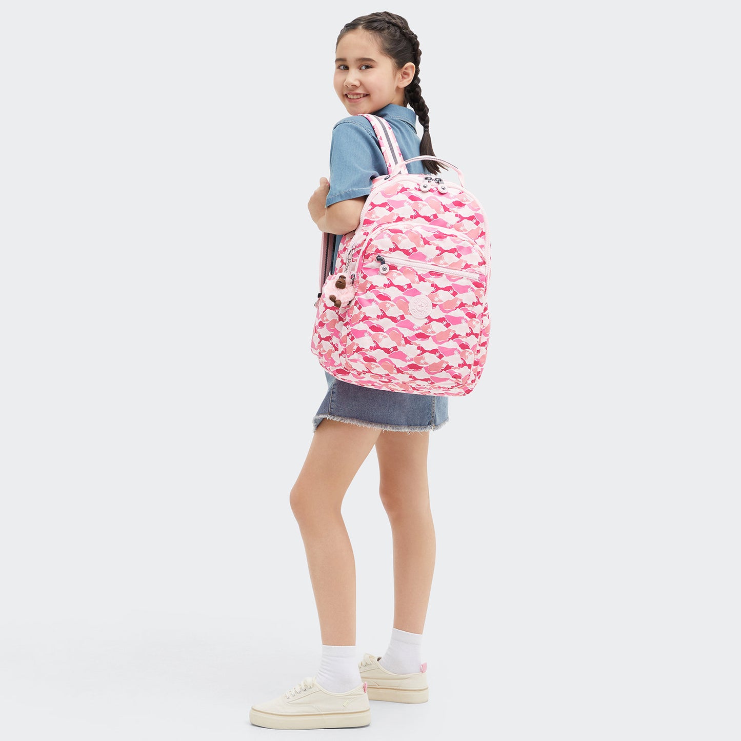 Kipling Seoul Lap pink palm