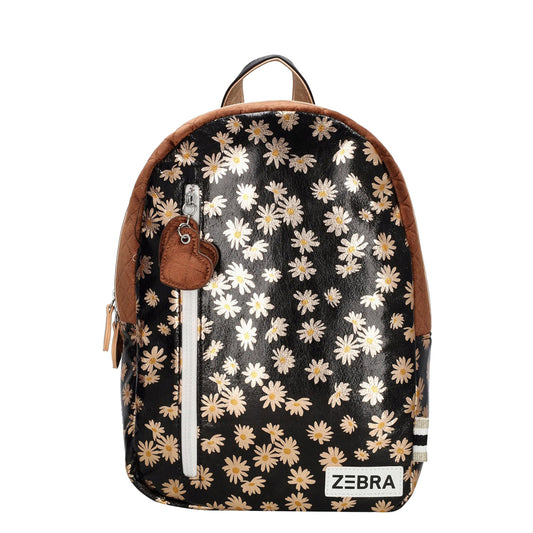 Zebra Trends Girls Backpack M black flowers