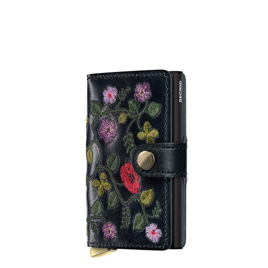 Secrid Miniwallet Stitch Floral V2 black
