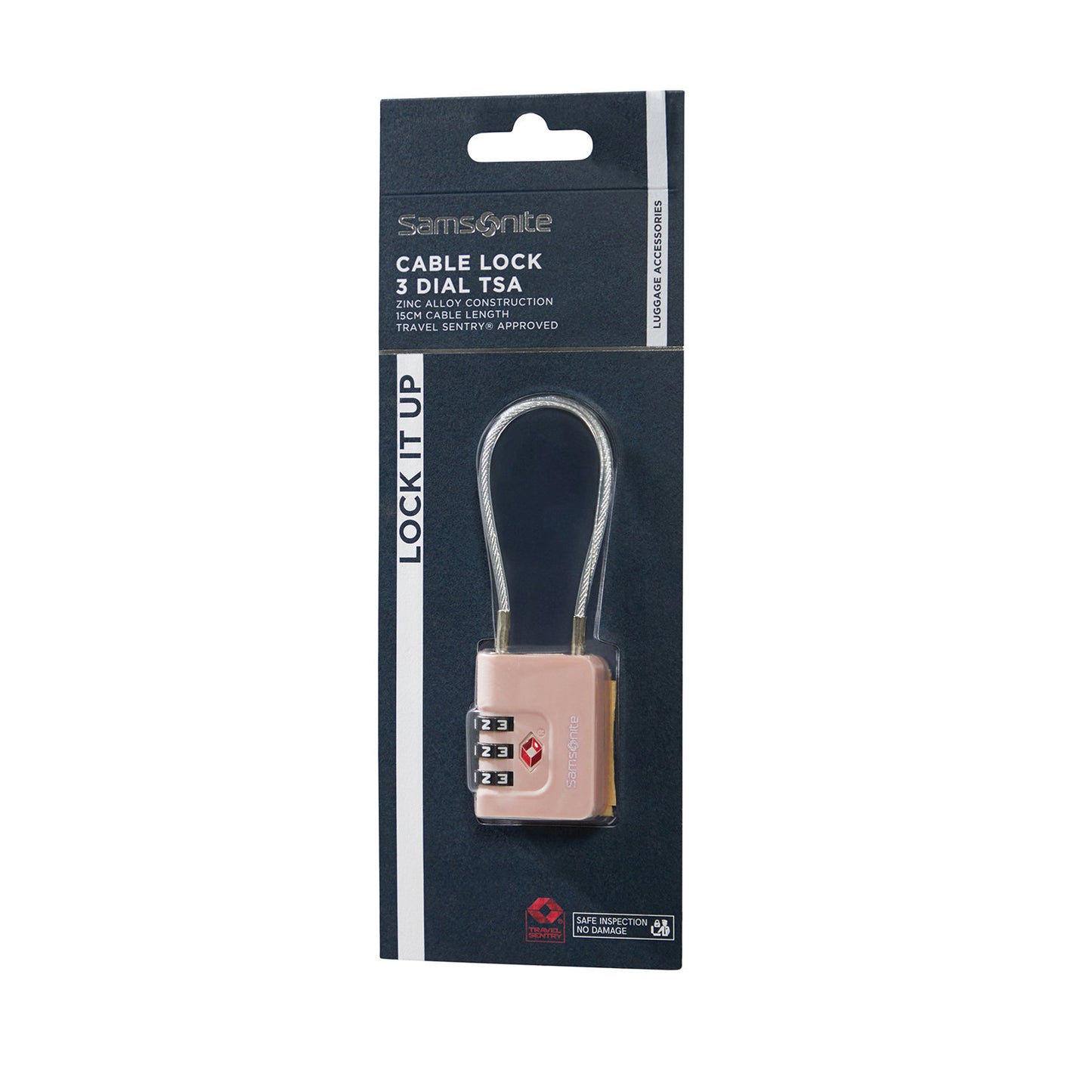 Samsonite TA Revolution Cablelock 3 Dial TSA rose