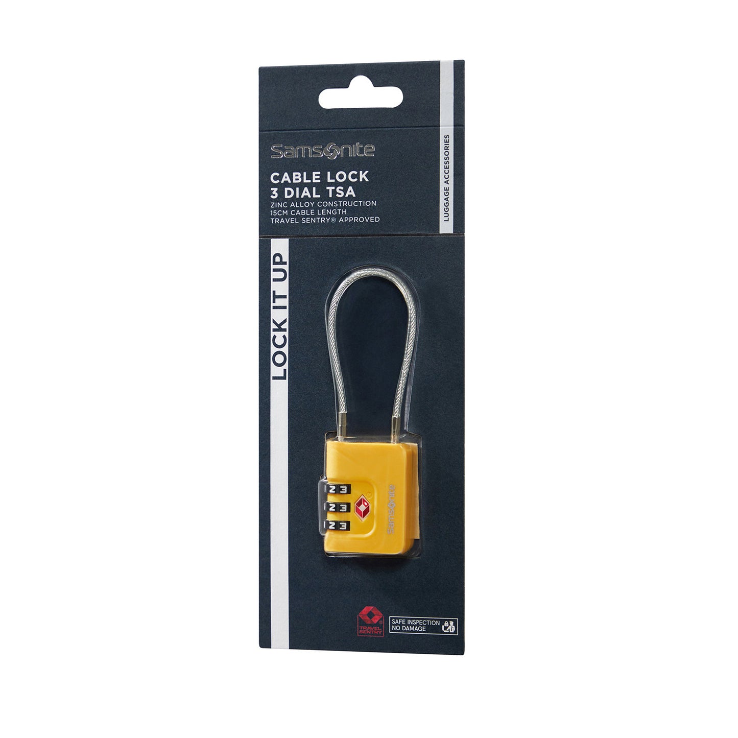 Samsonite TA Revolution Cablelock 3 Dial TSA yellow