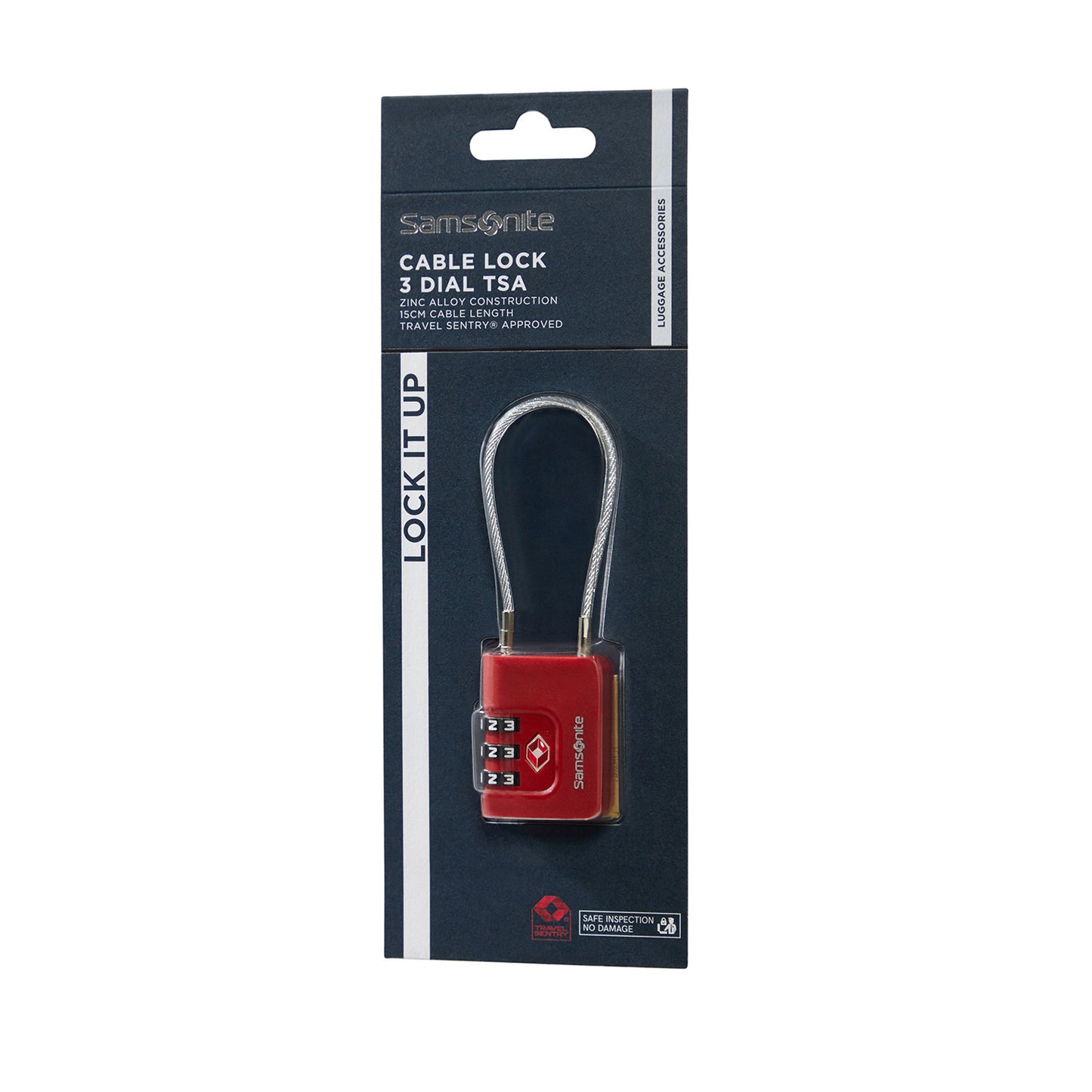 Samsonite TA Revolution Cablelock 3 Dial TSA red