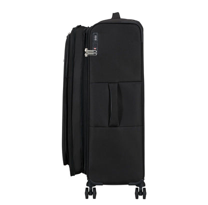 American Tourister Cloudrider  Spinner L Expandable TSA jet black