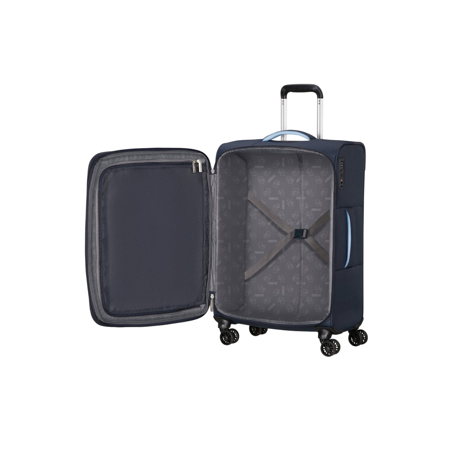 American Tourister Cloudrider  Spinner M Expandable TSA sky navy