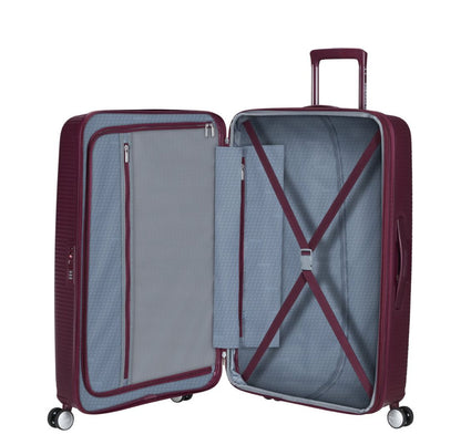 American Tourister Soundbox Spinner 77/28 TSA Expandable wild cherry