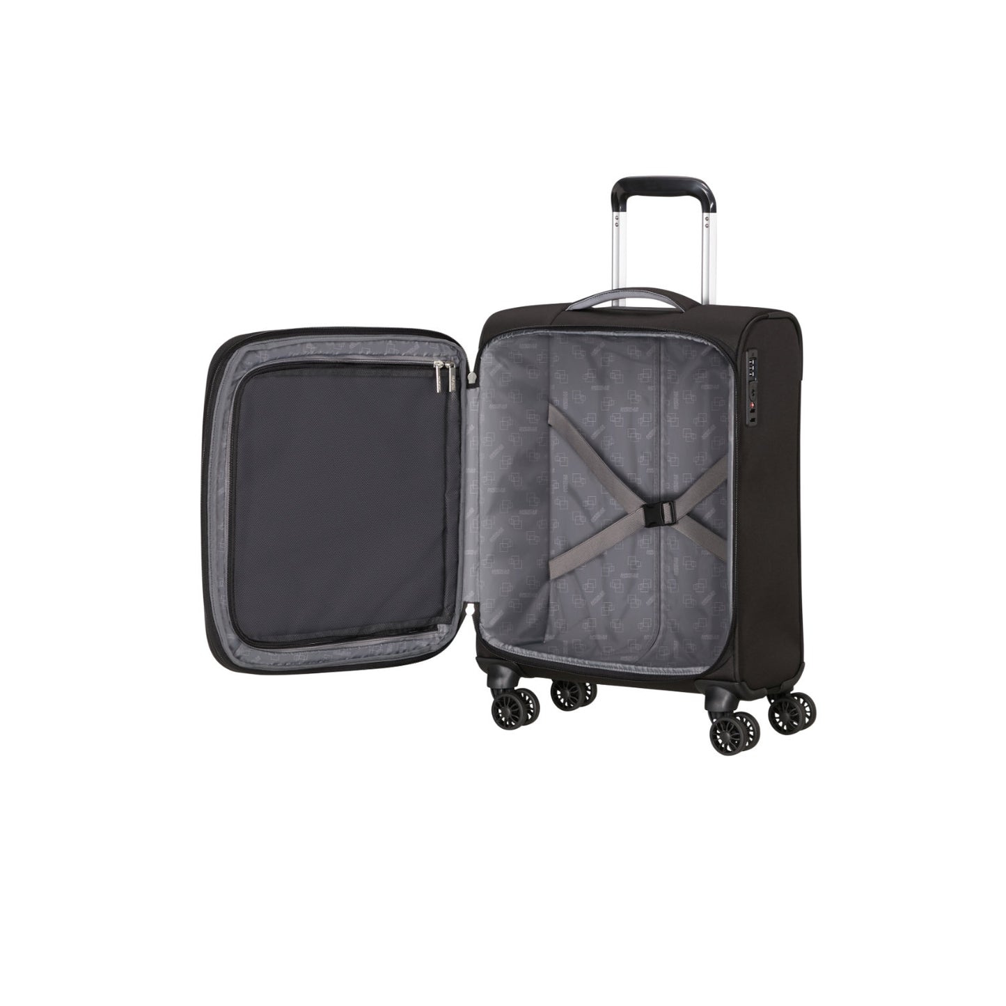 American Tourister Cloudrider  Spinner S Expandable TSA jet black