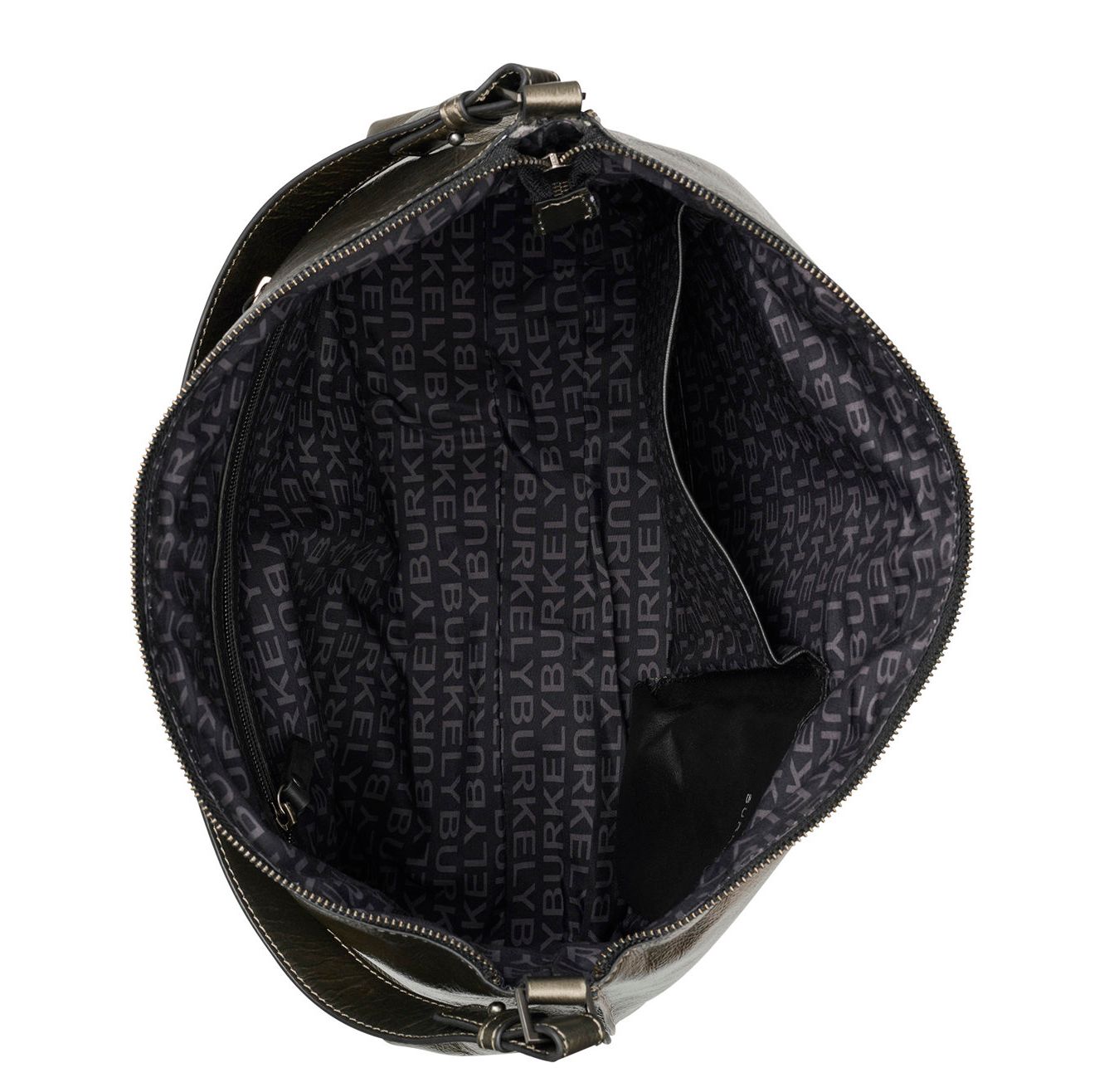 Burkely Creased Crystal Wide Hobo gun metal