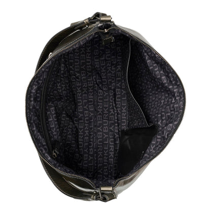 Burkely Creased Crystal Wide Hobo gun metal