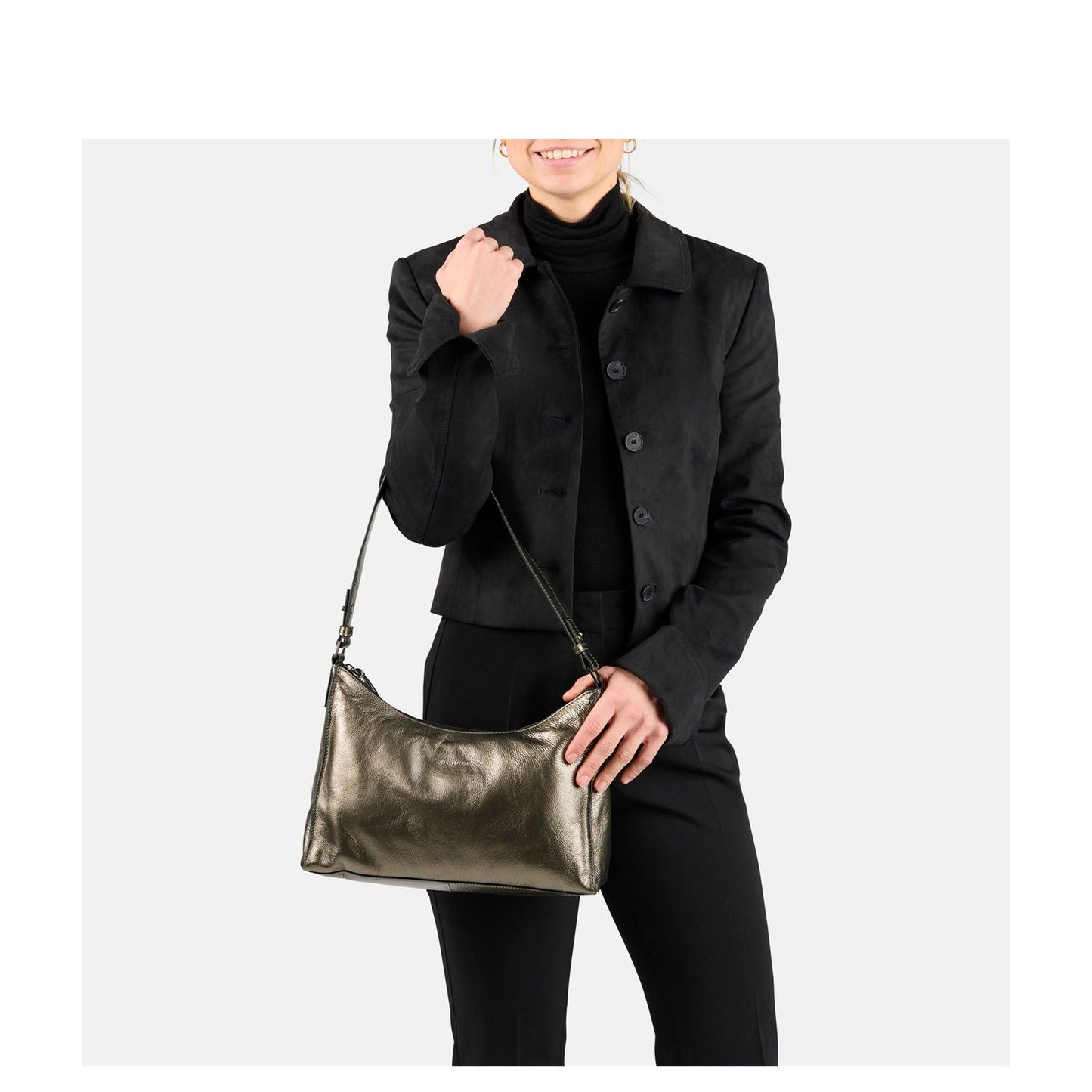 Burkely Creased Crystal Shoulderbag gun metal