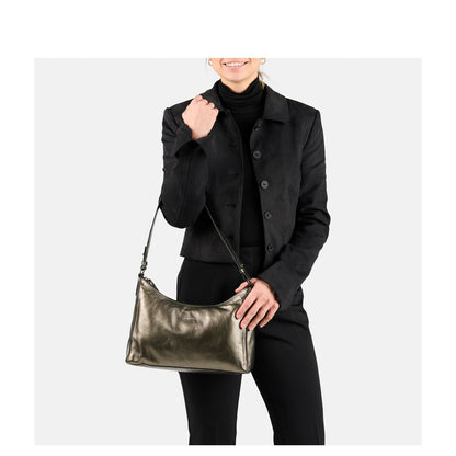 Burkely Creased Crystal Shoulderbag gun metal