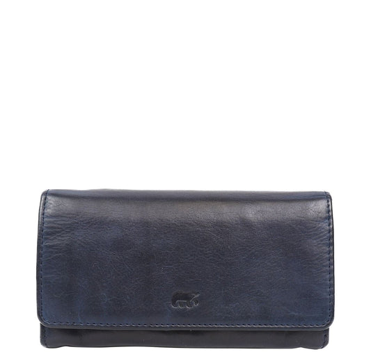 Bear Design Cow Lavato Wallet 12 cc blue