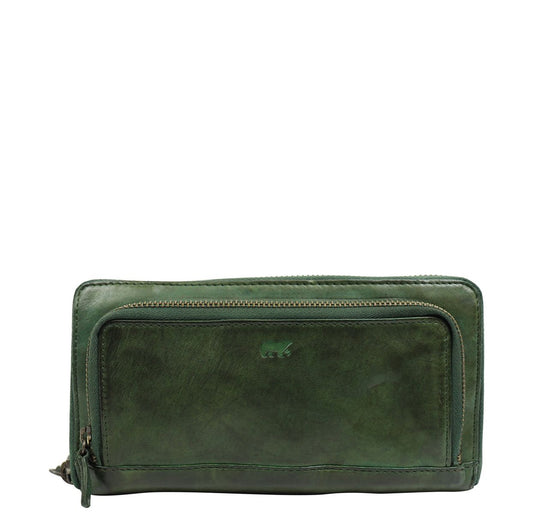 Bear Design Cow Lavato Demi Wallet green