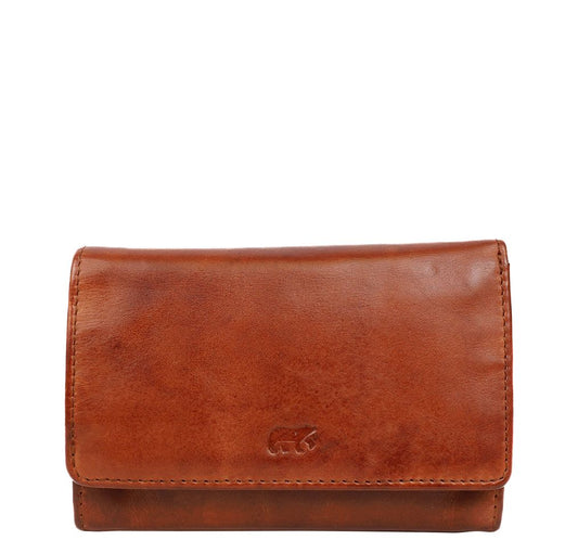 Bear Design Cow Lavato Wallet cognac