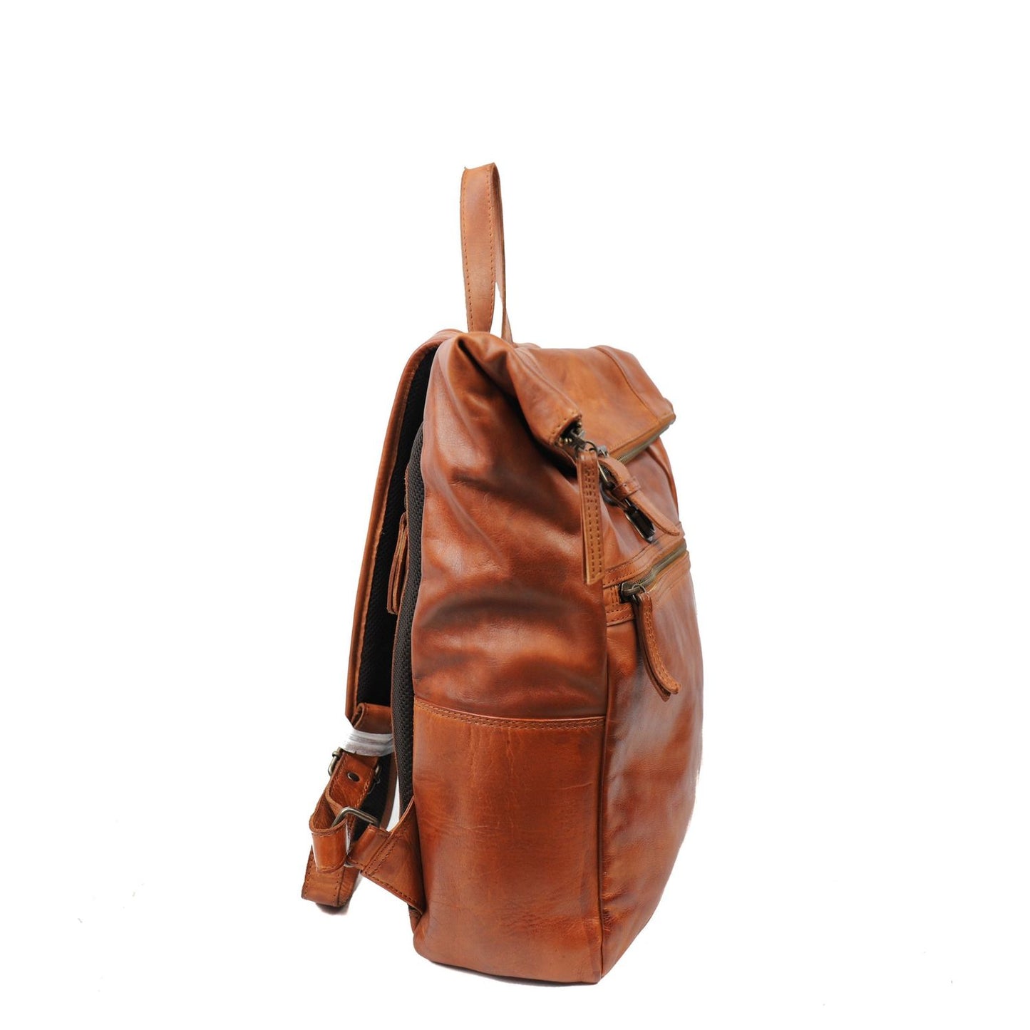 Bear Design Cow Lavato Pergola Rolltop Backpack 13" cognac