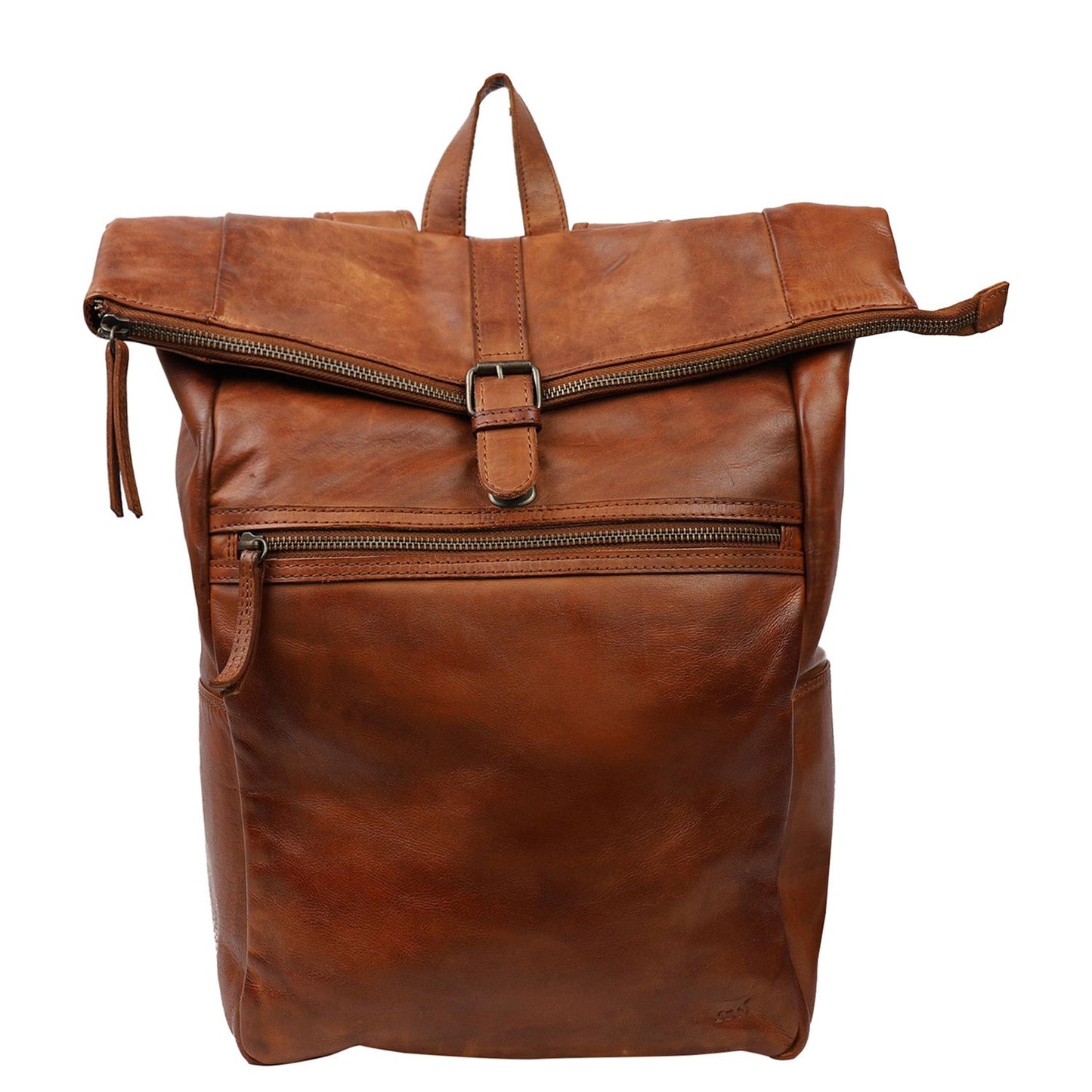 Bear Design Cow Lavato Pergola Rolltop Backpack 13" cognac