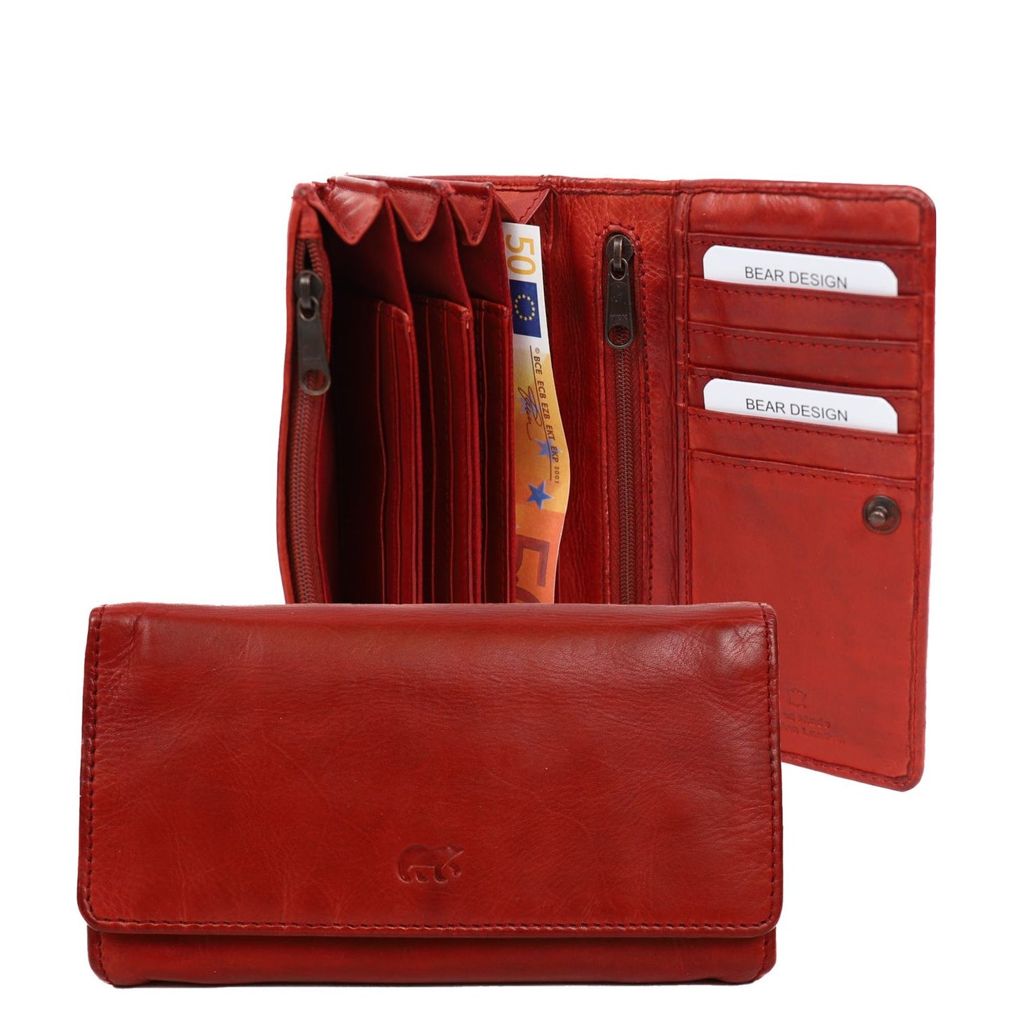 Bear Design Cow Lavato Wallet CL9918 red
