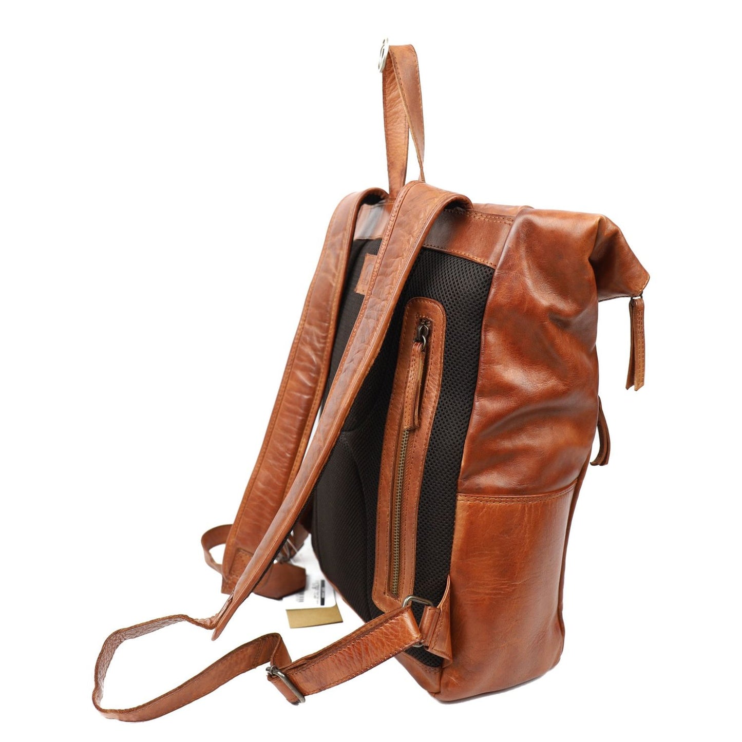 Bear Design Cow Lavato Pergola Rolltop Backpack 13" cognac