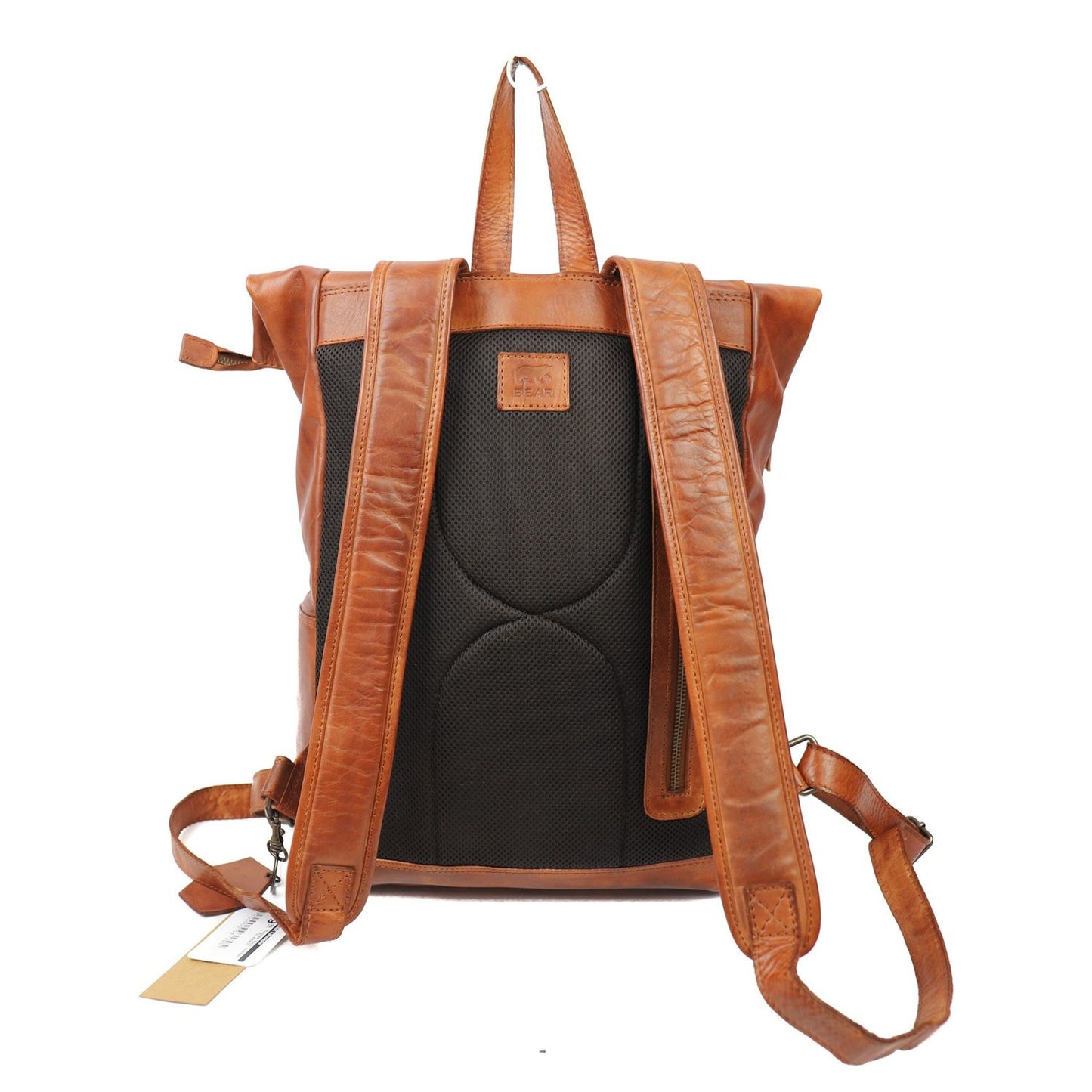 Bear Design Cow Lavato Pergola Rolltop Backpack 13" cognac