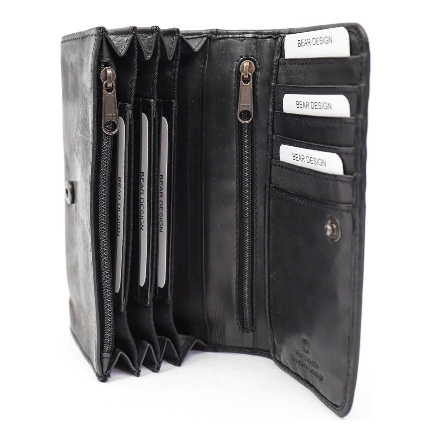 Bear Design Cow Lavato Wallet 12cc black