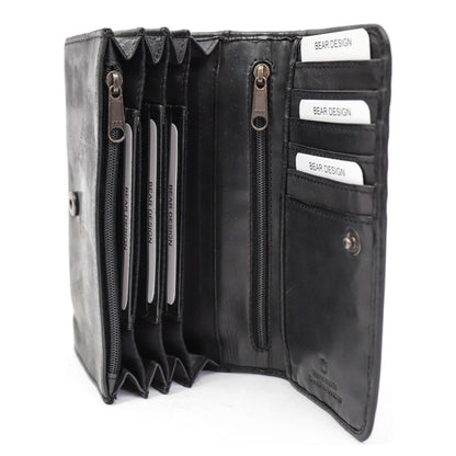 Bear Design Cow Lavato Wallet 12cc black