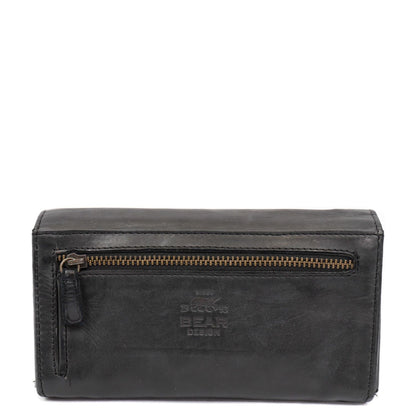 Bear Design Cow Lavato Wallet 12cc black