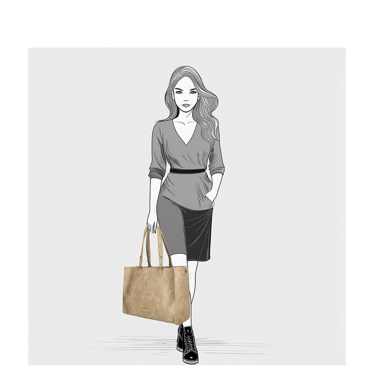 Enrico Benetti Lily Handbag 15" taupe