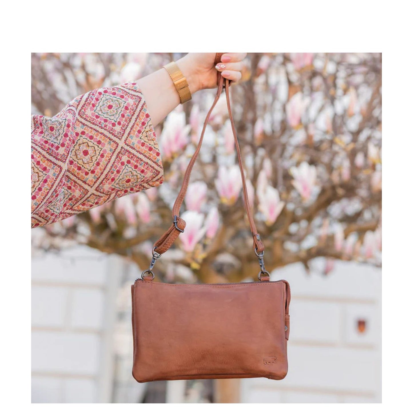 Bear Design Callisto Pelle Clutch cognac