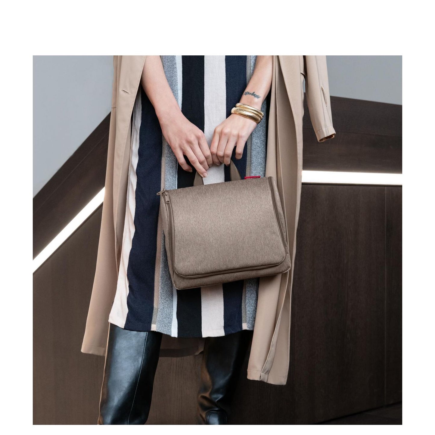 Reisenthel Travelling Toiletbag XL herringbone mokka