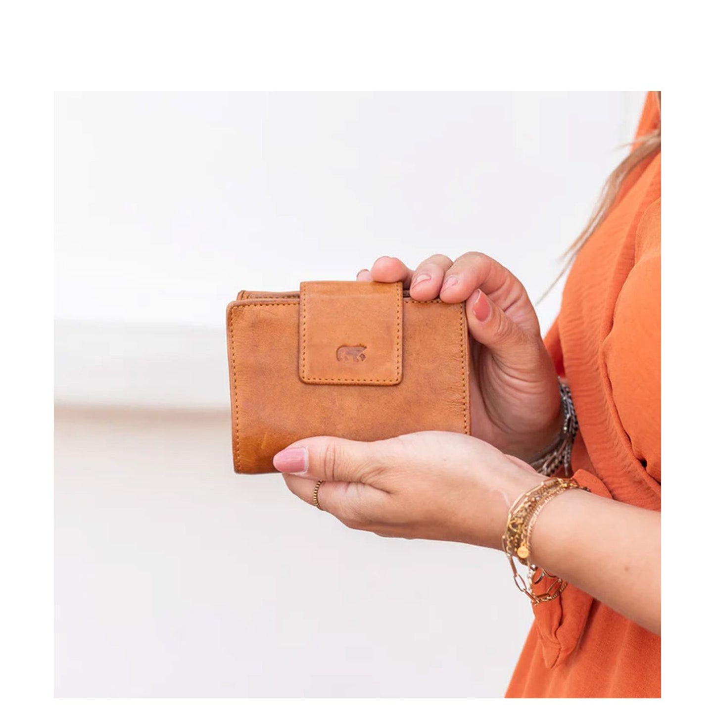 Bear Design Cow Lavato Jill Wallet CL16211 cognac