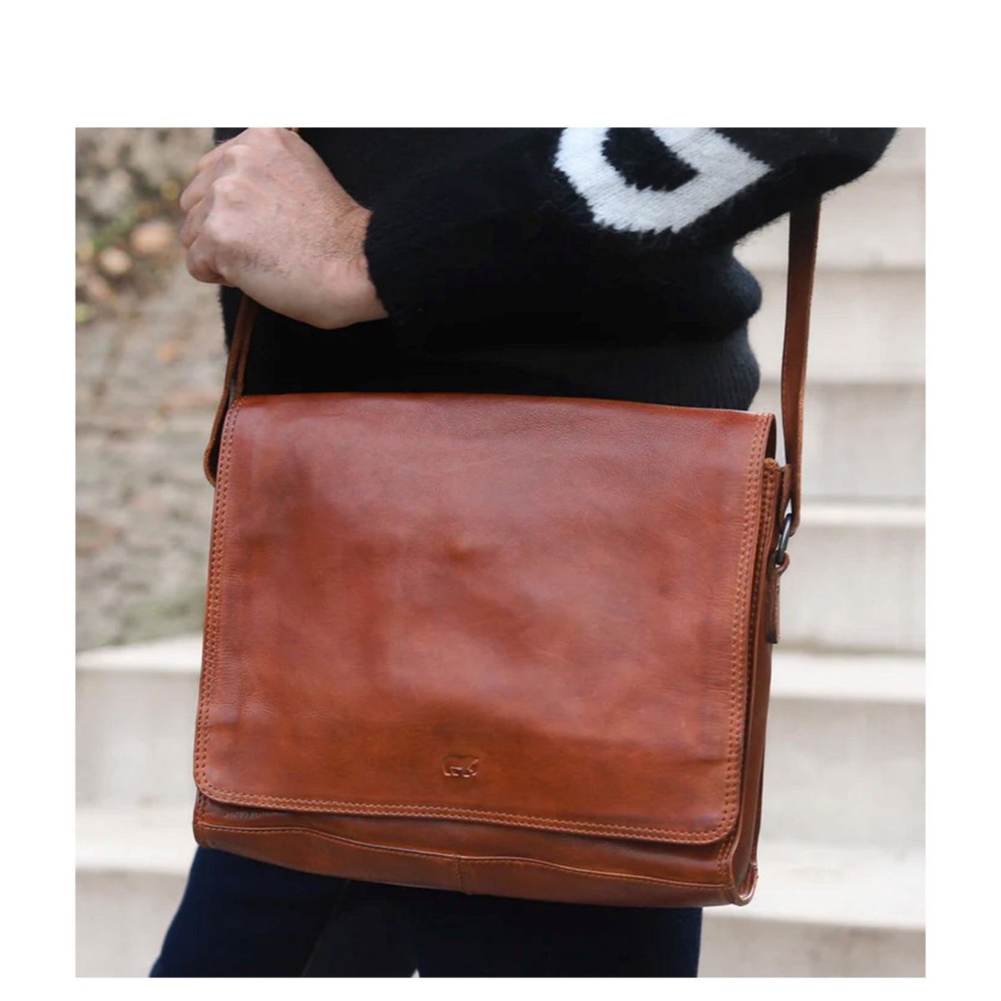 Bear Design Cow Lavato Hanna Shoulderbag cognac