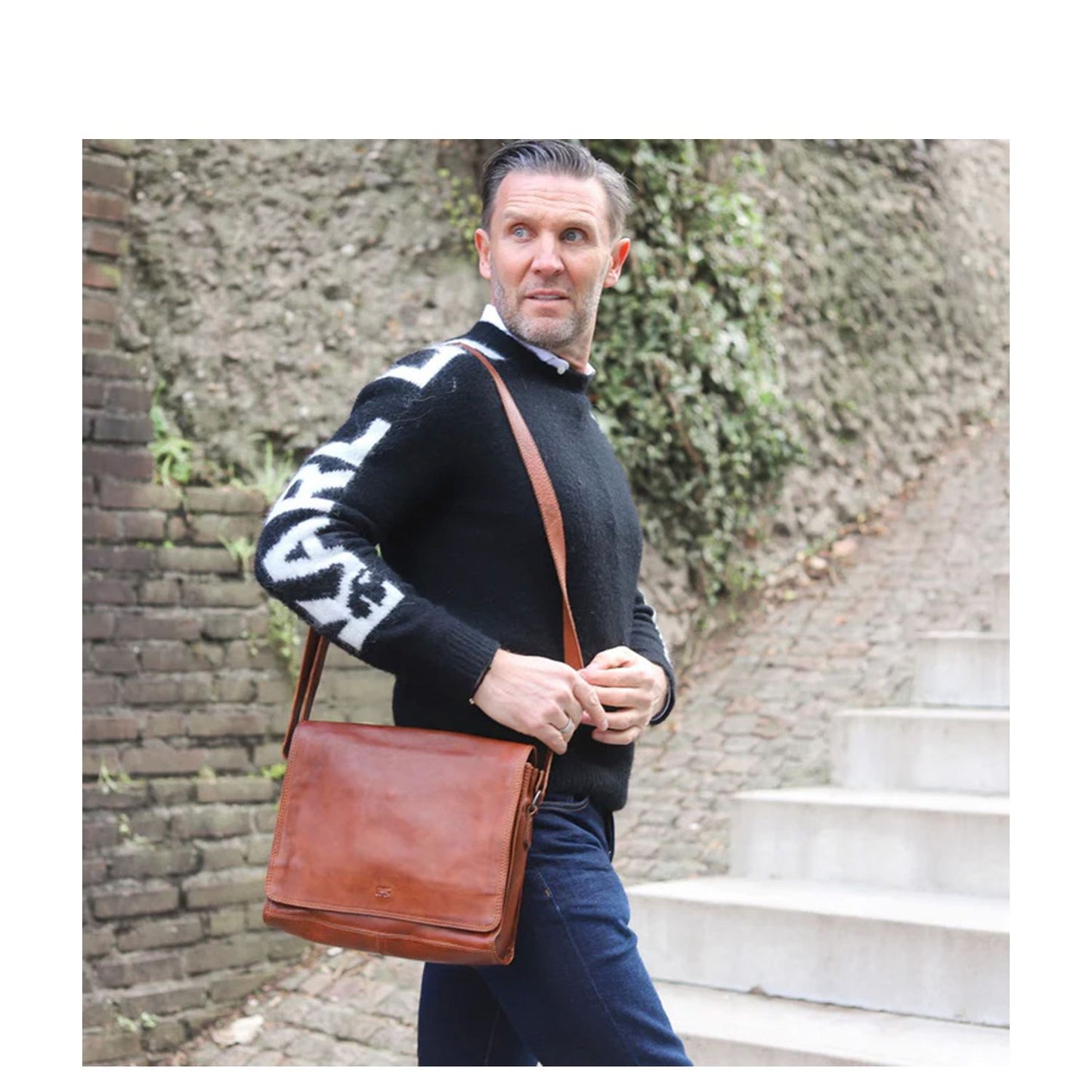 Bear Design Cow Lavato Hanna Shoulderbag cognac