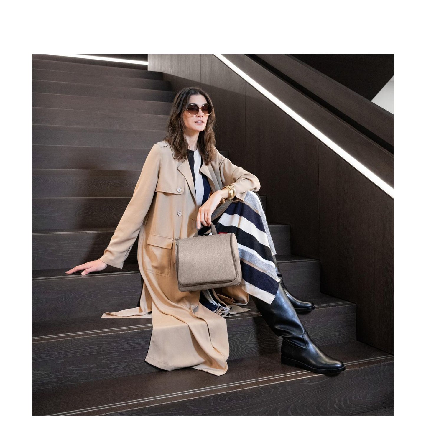 Reisenthel Travelling Toiletbag XL herringbone mokka