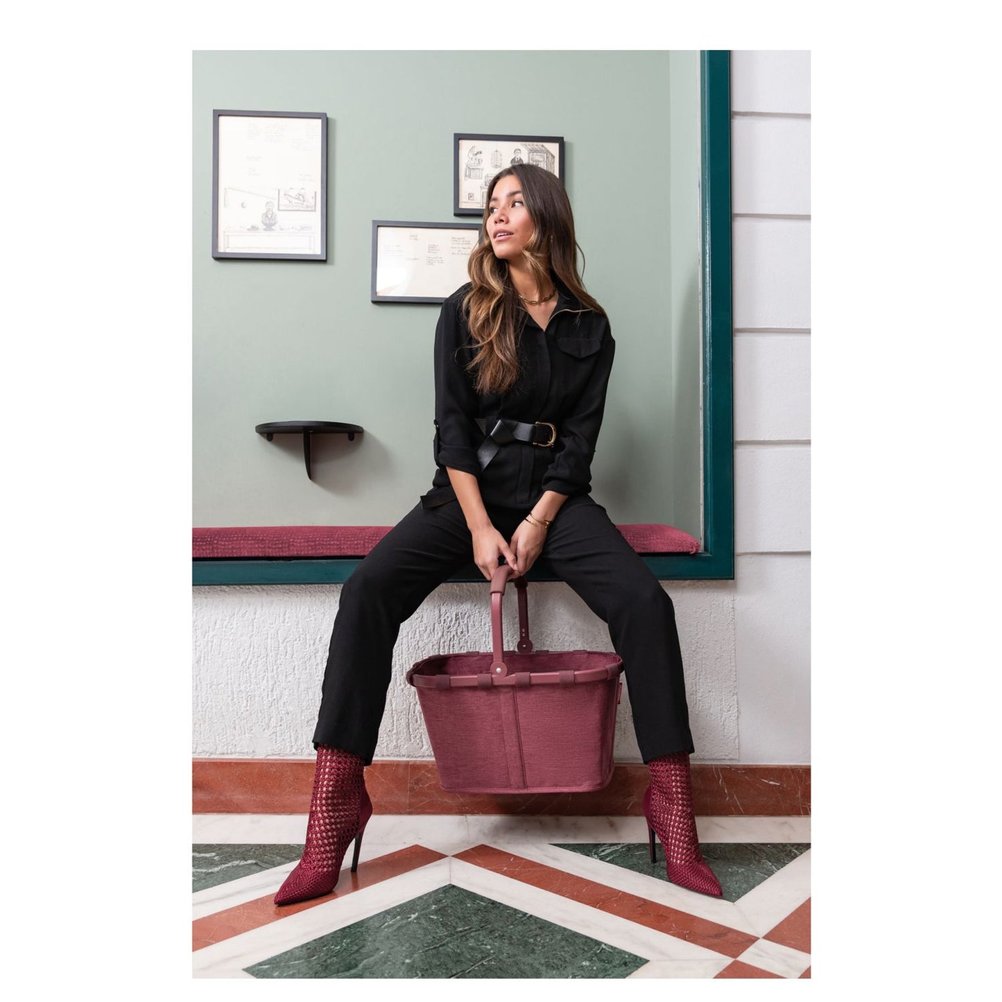 Reisenthel Shopping Carrybag Frame twist maroon