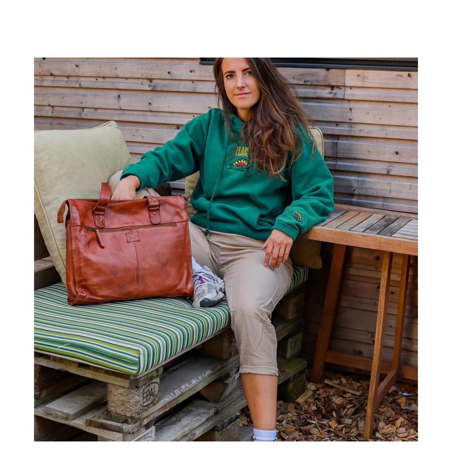 Bear Design Cow Lavato Mea Laptopbag 15" cognac