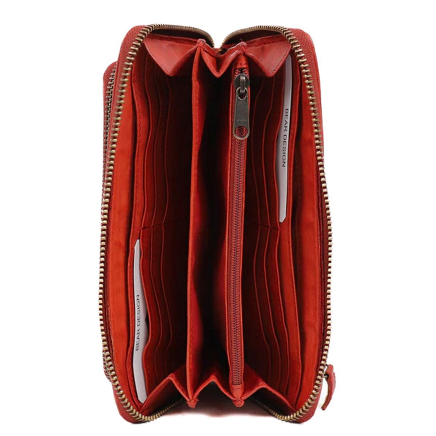 Bear Design Cow Lavato Demi Wallet red