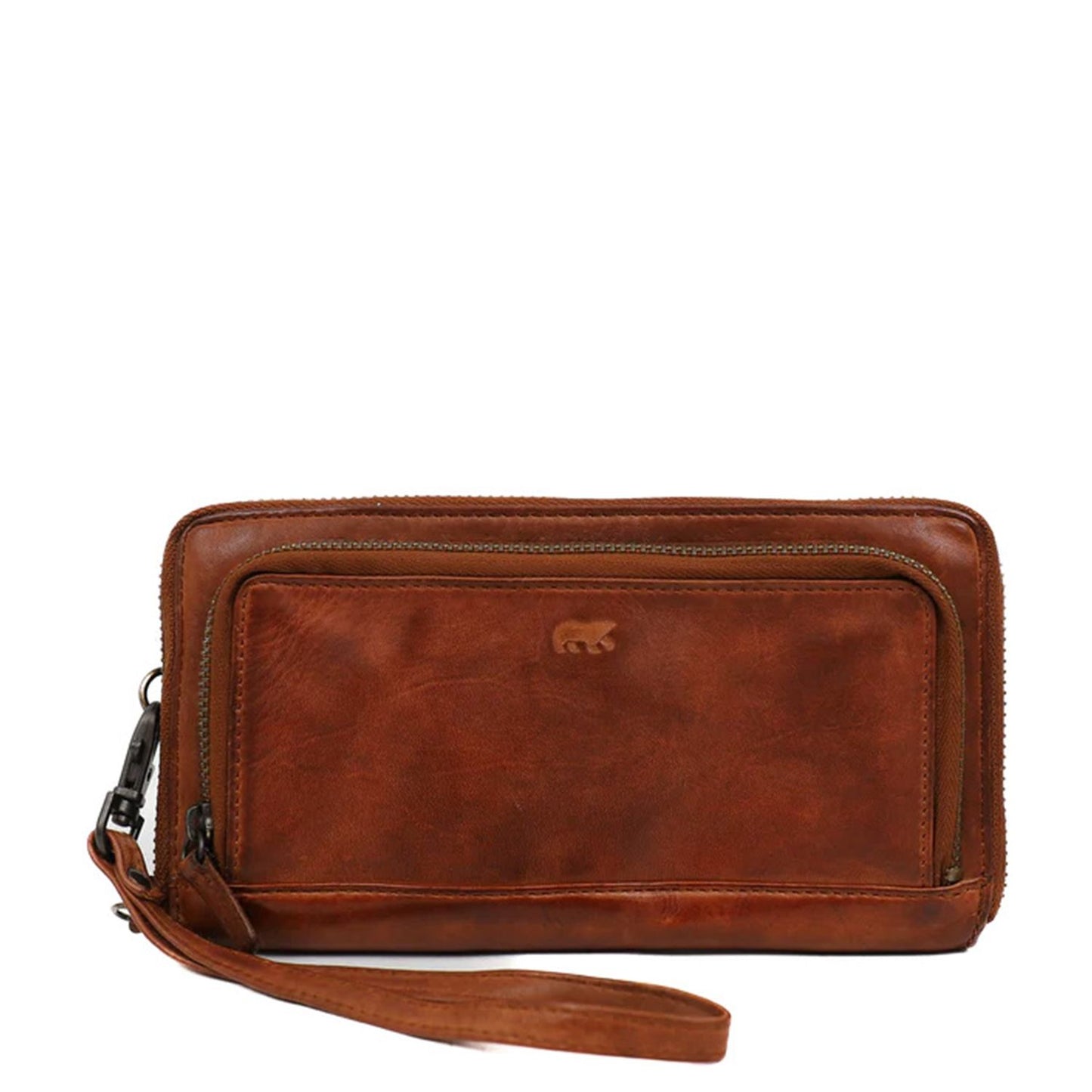 Bear Design Cow Lavato Demi Wallet cognac