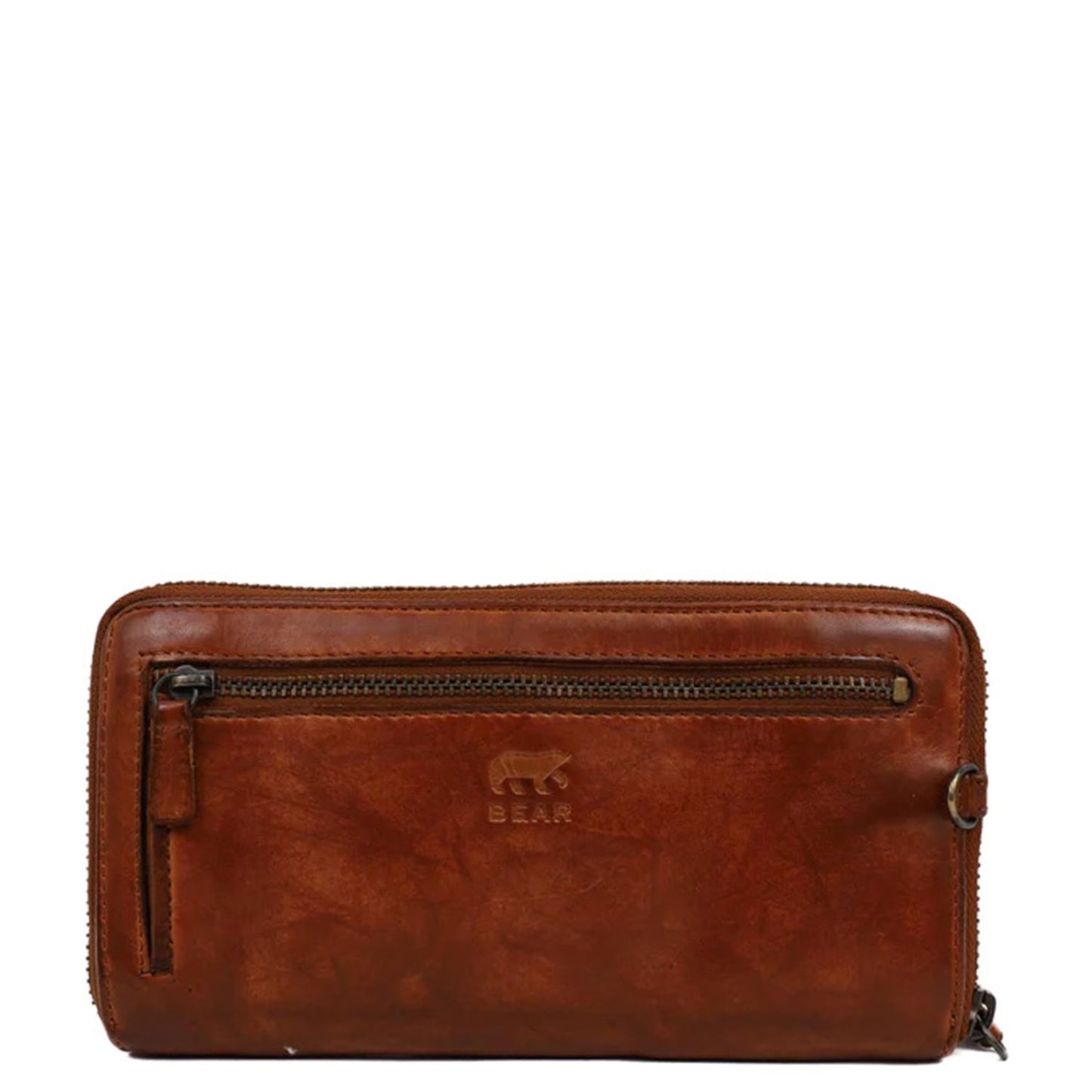 Bear Design Cow Lavato Demi Wallet cognac