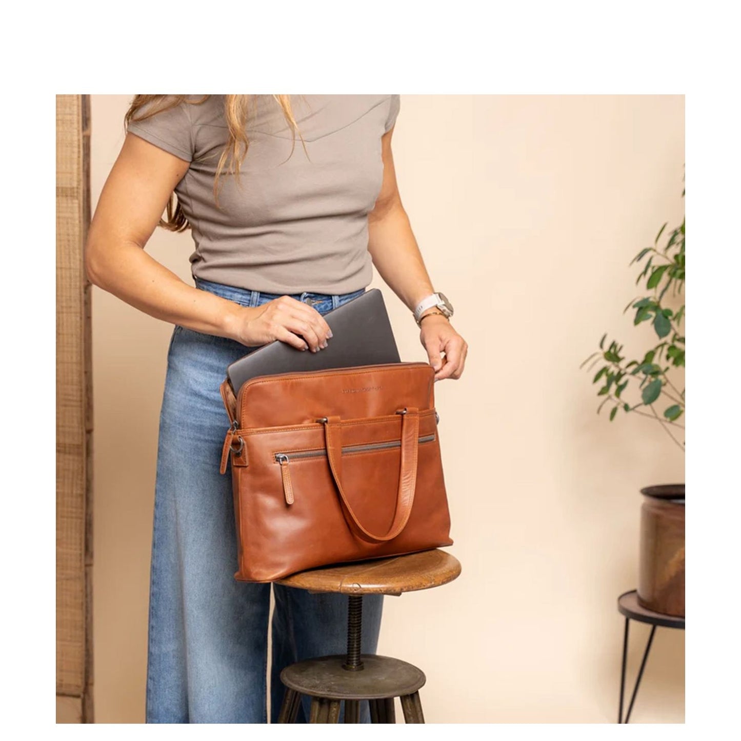 The Chesterfield Brand Elvas Laptopbag cognac