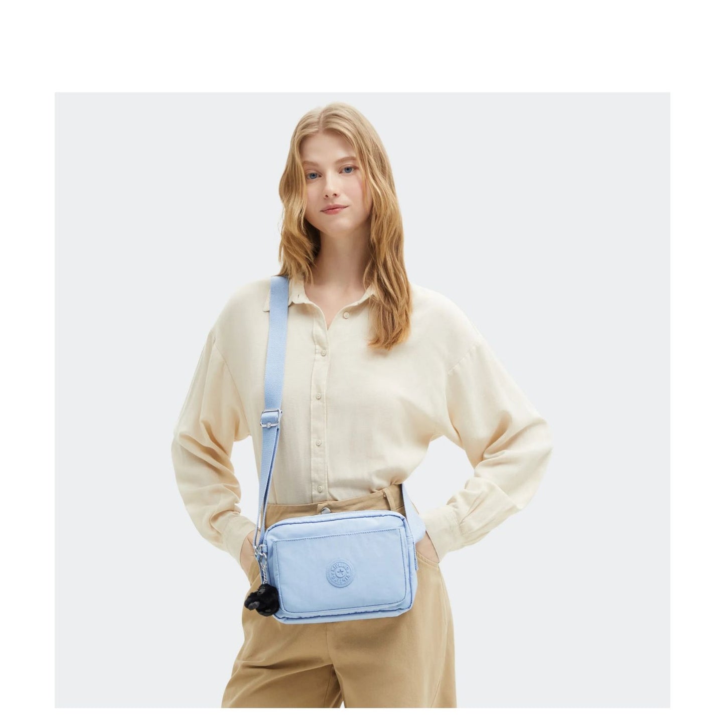 Kipling Abanu Medium Crossbody cloudy sky blue