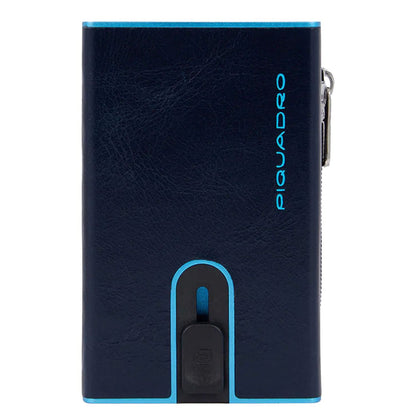 Piquadro Blue Square Compact Wallet dark blue