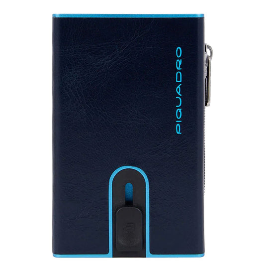 Piquadro Blue Square Compact Wallet dark blue